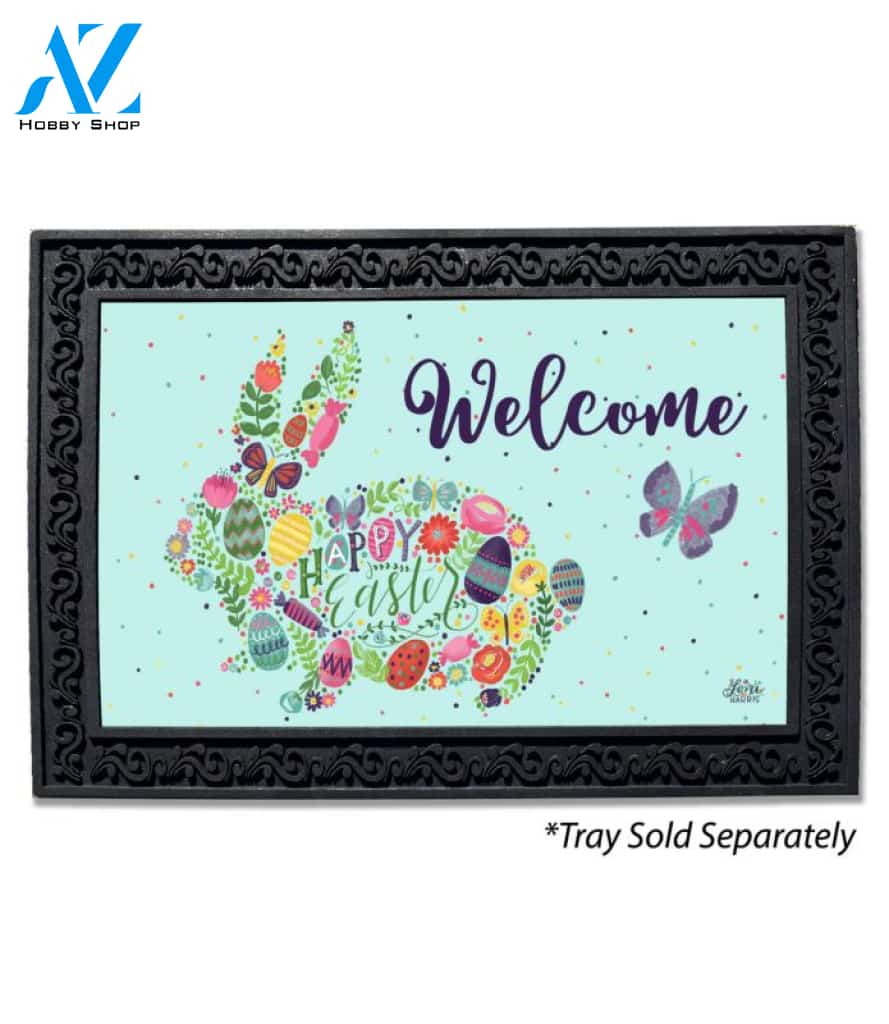 Happy Easter Bunny Welcome Doormat - 18" x 30"