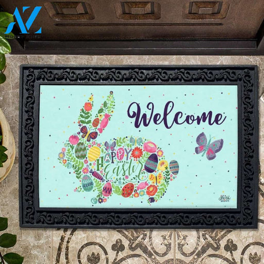 Happy Easter Bunny Welcome Doormat - 18" x 30"