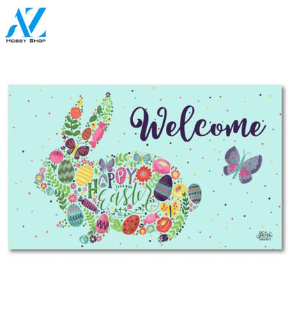 Happy Easter Bunny Welcome Doormat - 18" x 30"