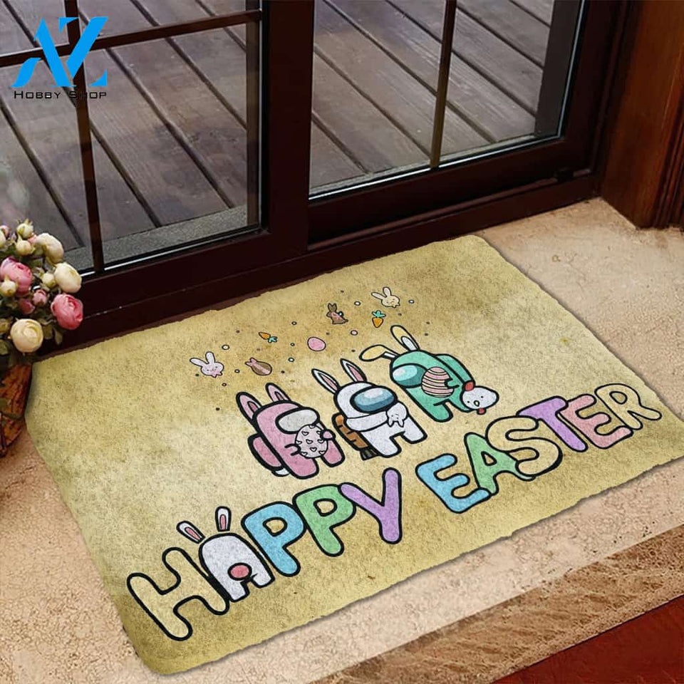 Happy Easter Day Easy Clean Welcome DoorMat | Felt And Rubber | DO1708