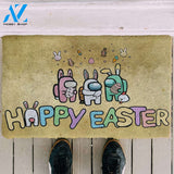Happy Easter Day Easy Clean Welcome DoorMat | Felt And Rubber | DO1708