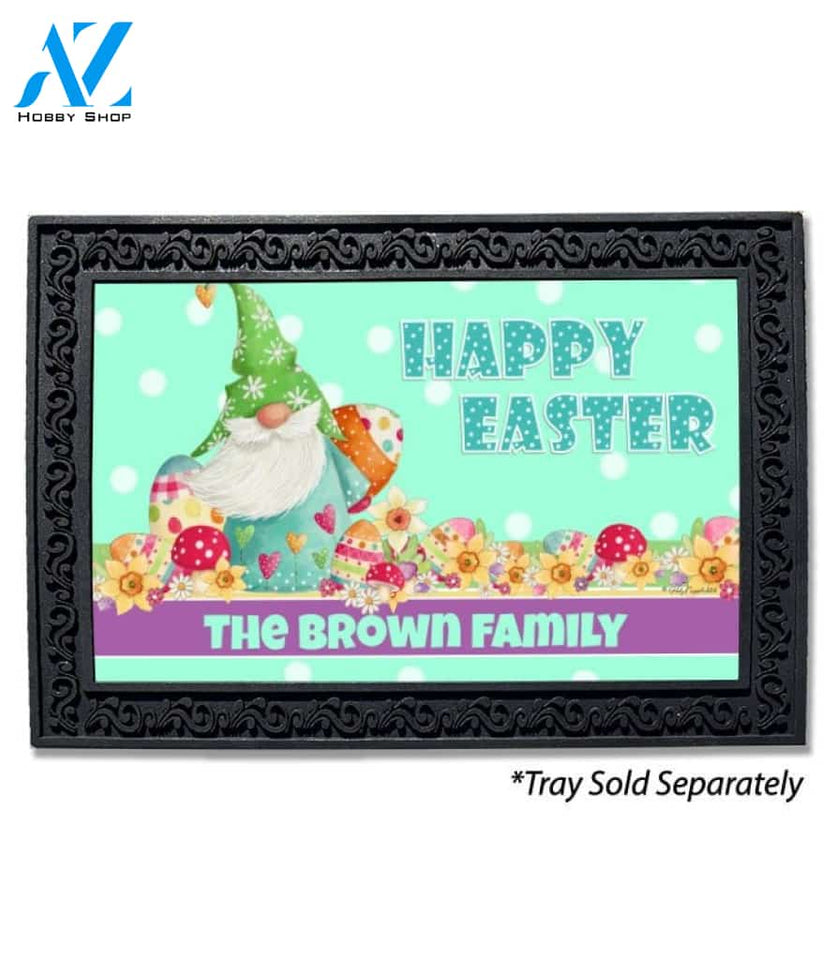 Happy Easter Gnome Personalized Doormat - 18" x 30"