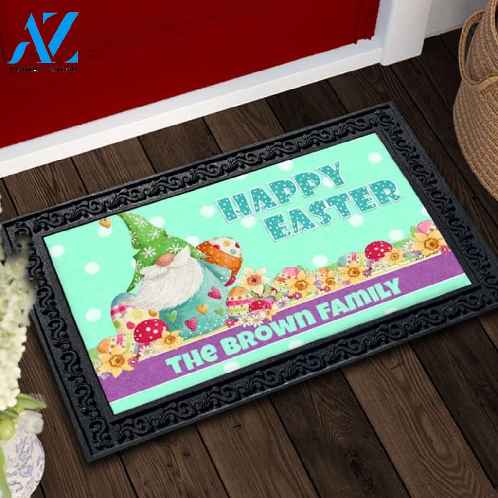 Happy Easter Gnome Personalized Doormat - 18