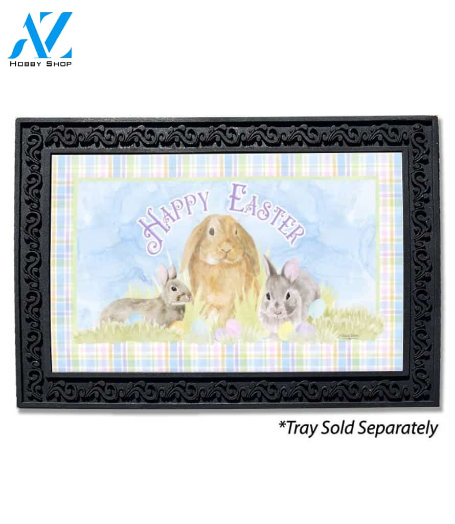Happy Easter Pastel Bunnies Doormat - 18" x 30"