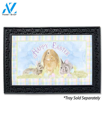 Happy Easter Pastel Bunnies Doormat - 18" x 30"