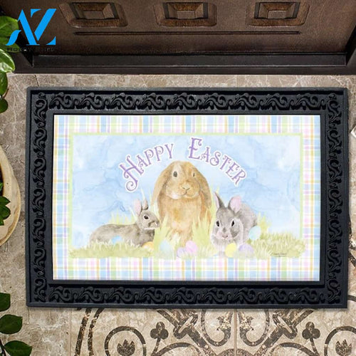 Happy Easter Pastel Bunnies Doormat - 18" x 30"