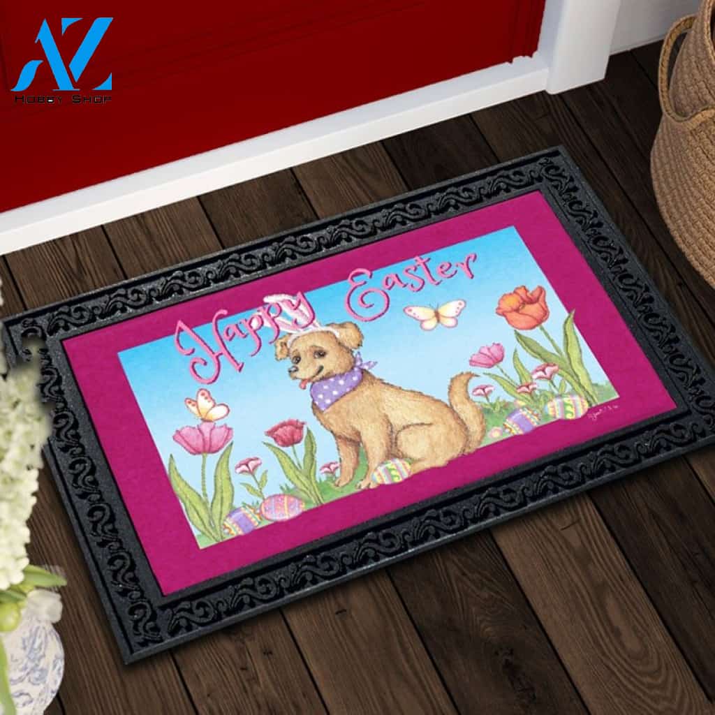 Happy Easter Spring Dog Doormat - 18" x 30"