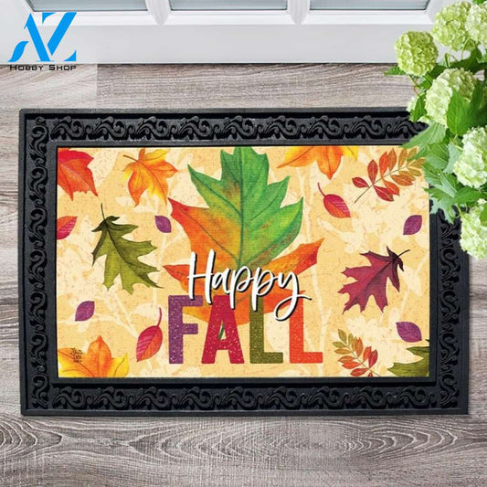 Happy Fall Autumn Leaves Doormat - 18" x 30"