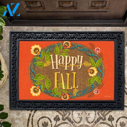 Happy Fall Flowers Doormat - 18" x 30"