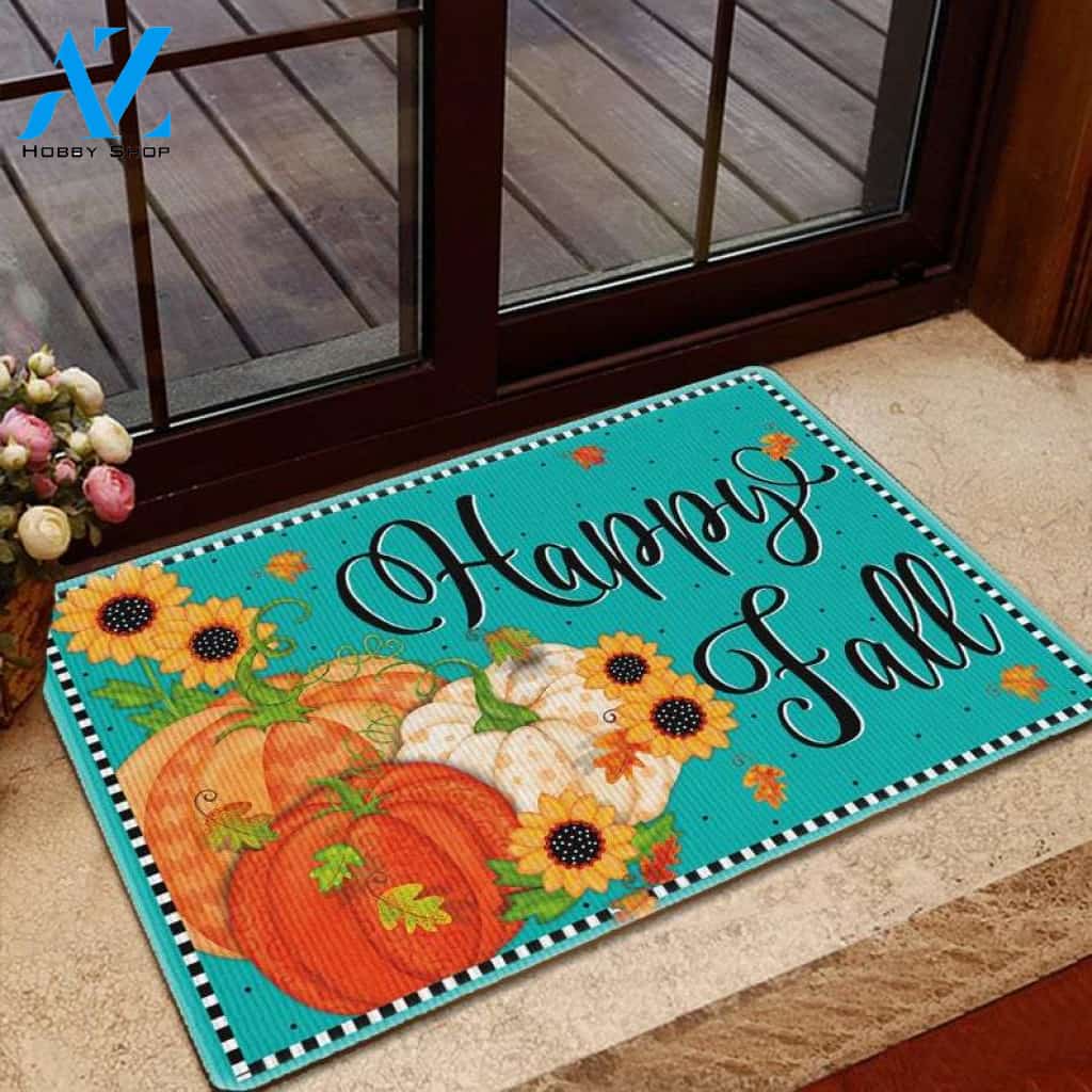 Happy Fall Pumpkin Doormat Welcome Mat Housewarming Gift Home Decor Funny Doormat Gift For Friend Happy Autumn Gift Idea