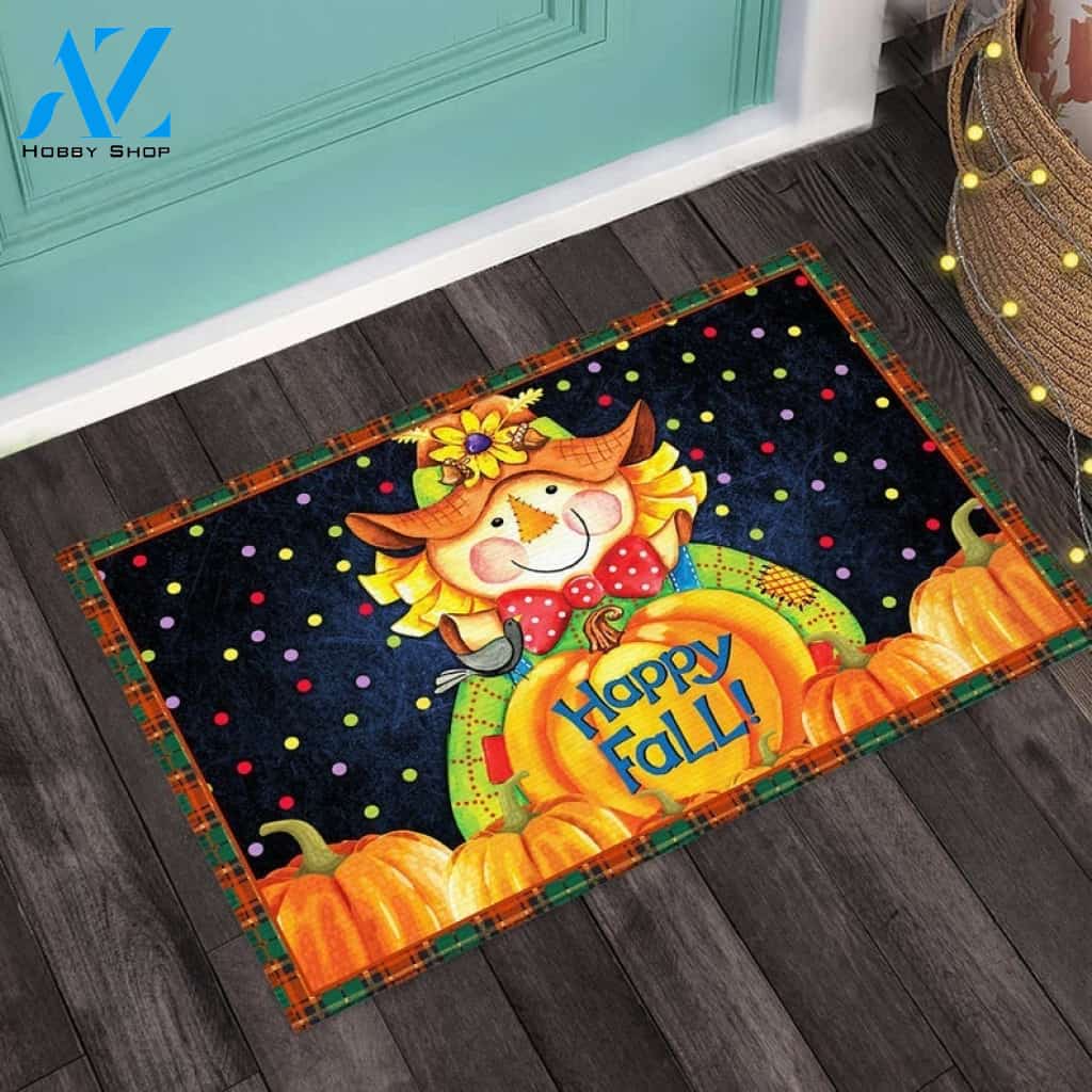 Happy Fall Thanksgiving Doormat Welcome Mat Housewarming Gift Home Decor Funny Doormat Thanksgiving Decor Halloween Christmas Thanksgiving Holiday Gift