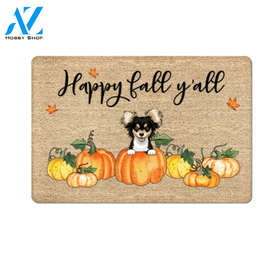 Happy Fall Y'all Chihuahua Funny Indoor And Outdoor Doormat Gift For Dog Lovers Decor Warm House Gift Welcome Mat Halloween Decor