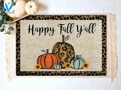 Happy Fall Y'all Doormat Pumpkins Thanksgiving Doormat Welcome Mat Housewarming Gift Home Decor Funny Doormat Gift For Thanksgiving Halloween Christmas