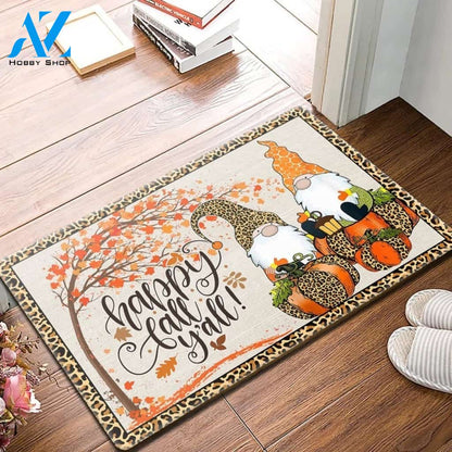 Happy Fall Y'all Gnomes With Pumpkin Thanksgiving Doormat Welcome Mat Housewarming Gift Home Decor Funny Doormat Gift For Thanksgiving Halloween Christmas