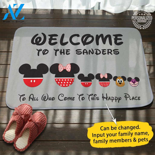 Happy Family Personalized Doormat