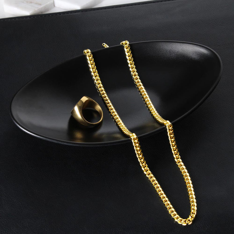 Happy Father's day To My Step Dad Necklace Gift | Thanks for putting up with my mom Cuban Link with Luxury Box from Step Daughter - Bonus Dad Father Gift LX132A