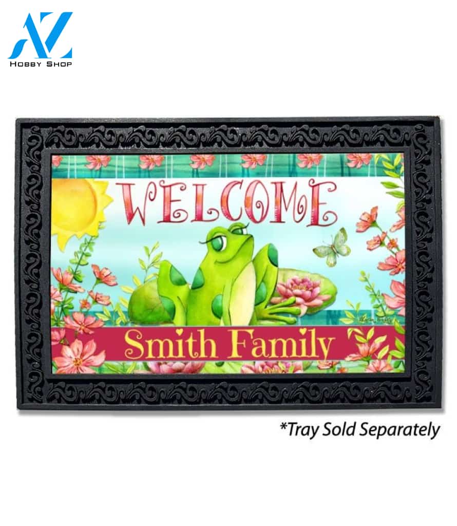 Happy Frog Personalized Doormat - 18" x 30"
