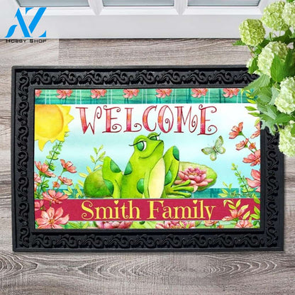Happy Frog Personalized Doormat - 18" x 30"