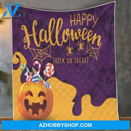 Happy Halloween All Over Print Fleece Blanket, Trick Or Treat Blanket, Gift For Family & Friends Birthday Gift Home Decor Bedding Couch Sofa Soft