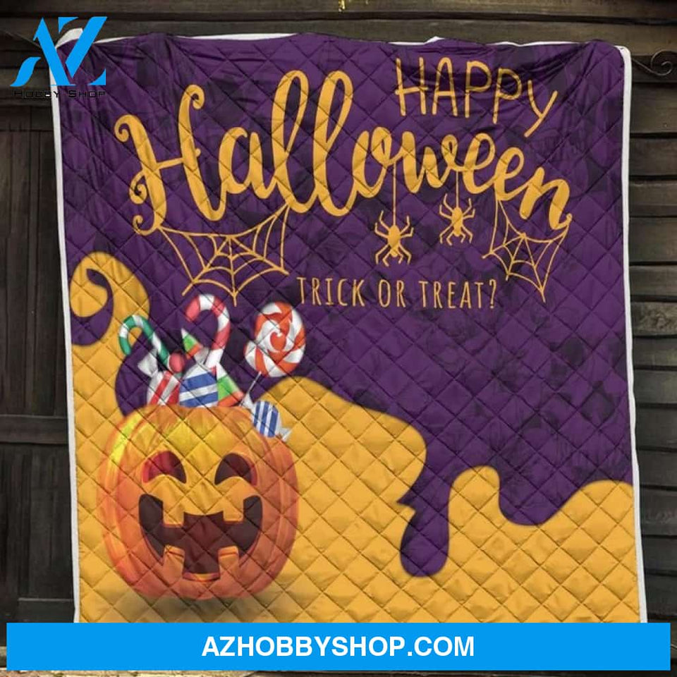 Happy Halloween All Over Print Fleece Blanket, Trick Or Treat Blanket, Gift For Family & Friends Birthday Gift Home Decor Bedding Couch Sofa Soft