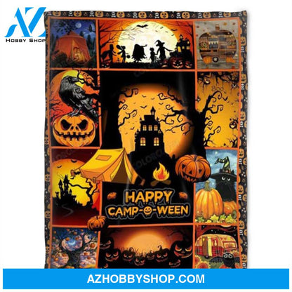 Happy Halloween Blanket, Fleece Blanket, Pumpkin And House of Mystery, Gift Home Decor Bedding Couch Sofa Soft and Comfy Cozy
