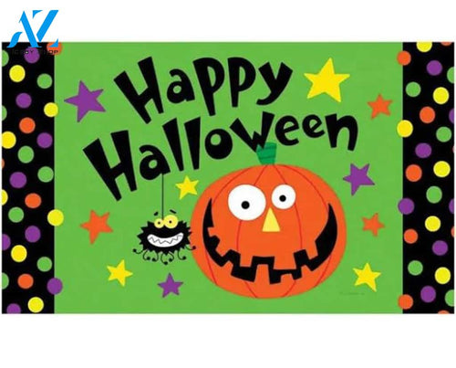 Happy Halloween Colourful Spider Halloween Doormat Indoor and Outdoor Mat Entrance Rug Funny Home Decor Closing Gift Gift for Friend Idea