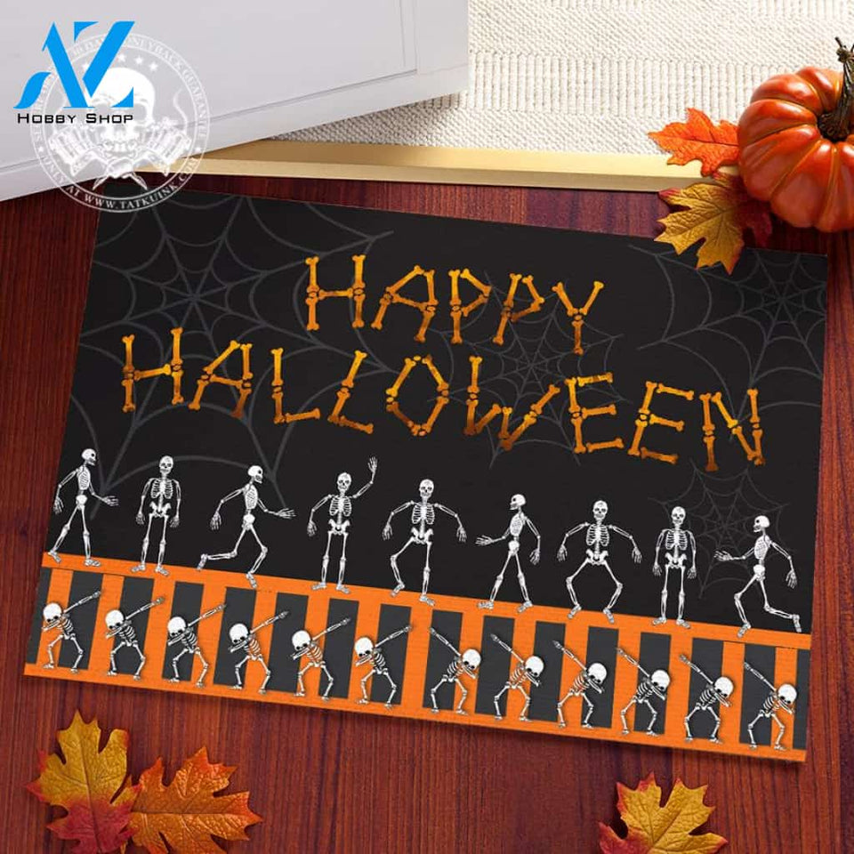 Happy Halloween Dance Skull Doormat