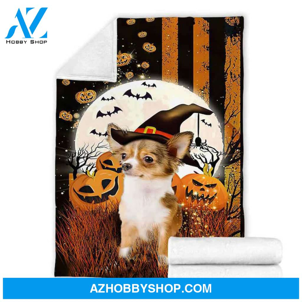 Happy Halloween Dog Blanket- Fleece Blanket ,Gift For Halloween, Gift For Friend Birthday Special present Home Decor Bedding Couch Sofa Soft and Comfy Cozy