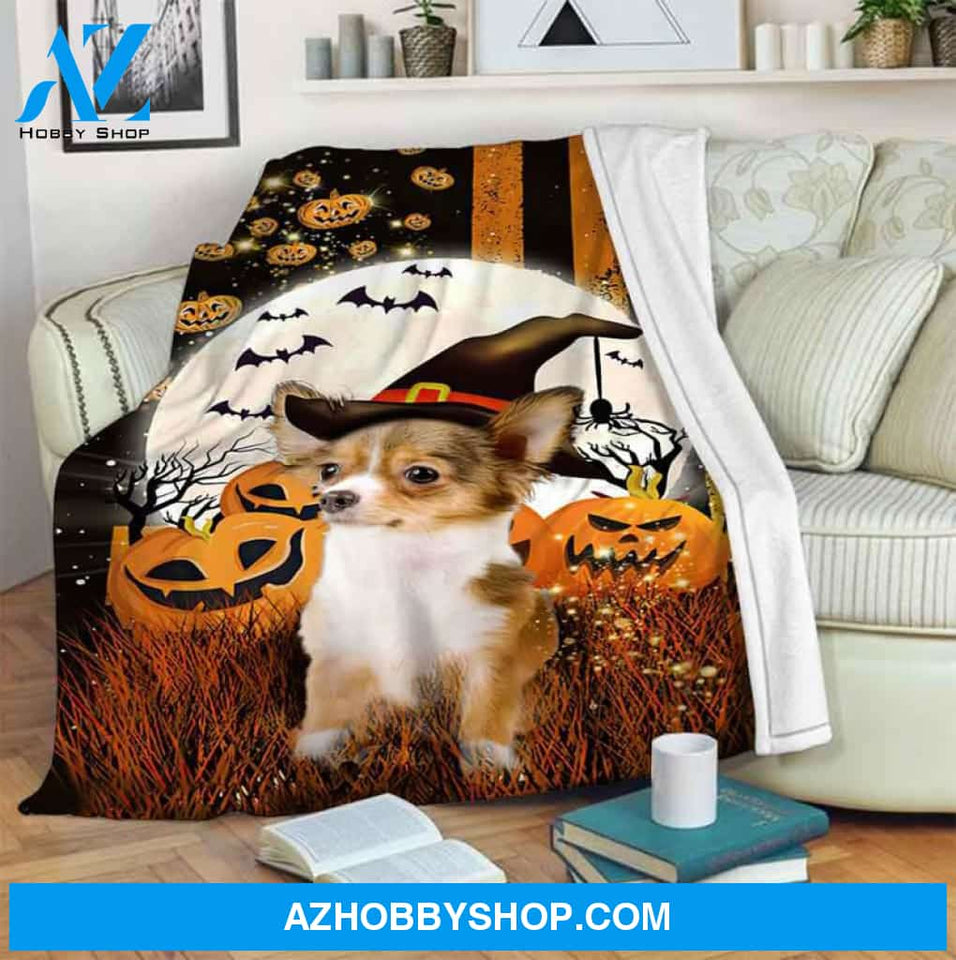 Happy Halloween Dog Blanket- Fleece Blanket ,Gift For Halloween, Gift For Friend Birthday Special present Home Decor Bedding Couch Sofa Soft and Comfy Cozy