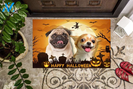 Happy Halloween Dogs Doormat Welcome Mat Housewarming Gift Home Decor Funny Doormat Gift For Friend Gift For Dog Lovers Halloween Day Gift