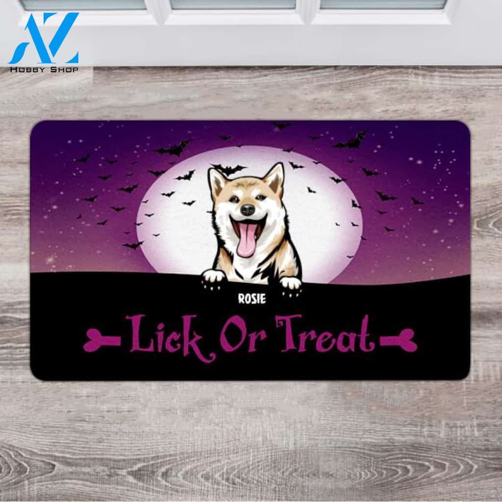 Personalized Happy Halloween Doormat - Dog Lover Gifts For Her - Up To 6 Dogs