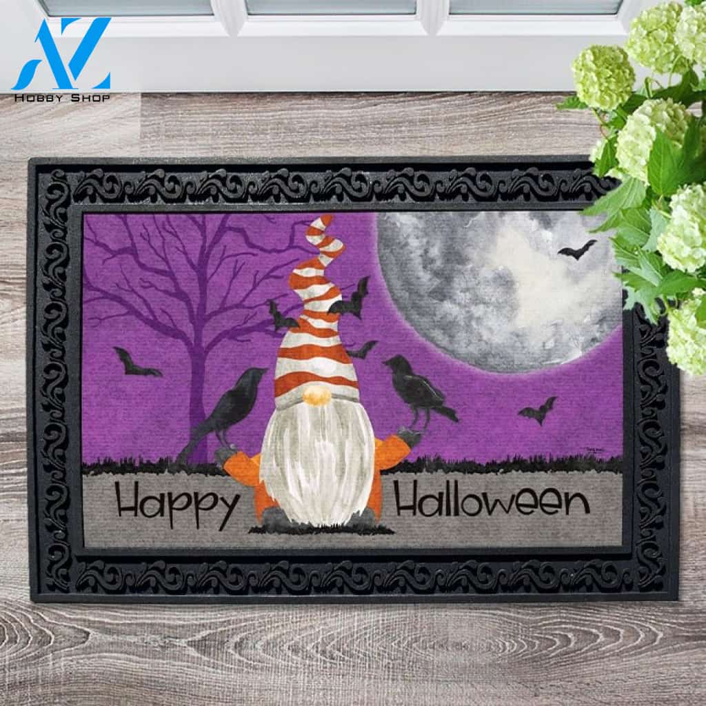 Happy Halloween Gnome Doormat - 18" x 30"