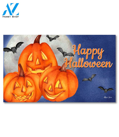 Happy Halloween Jack O'Lanterns Doormat - 18" x 30"