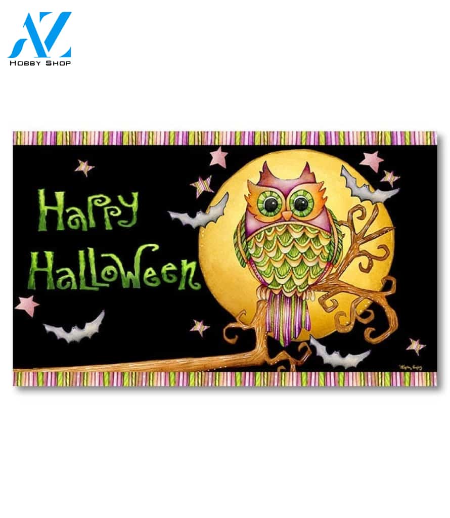 Happy Halloween Owl - Doormat - 18" x 30"