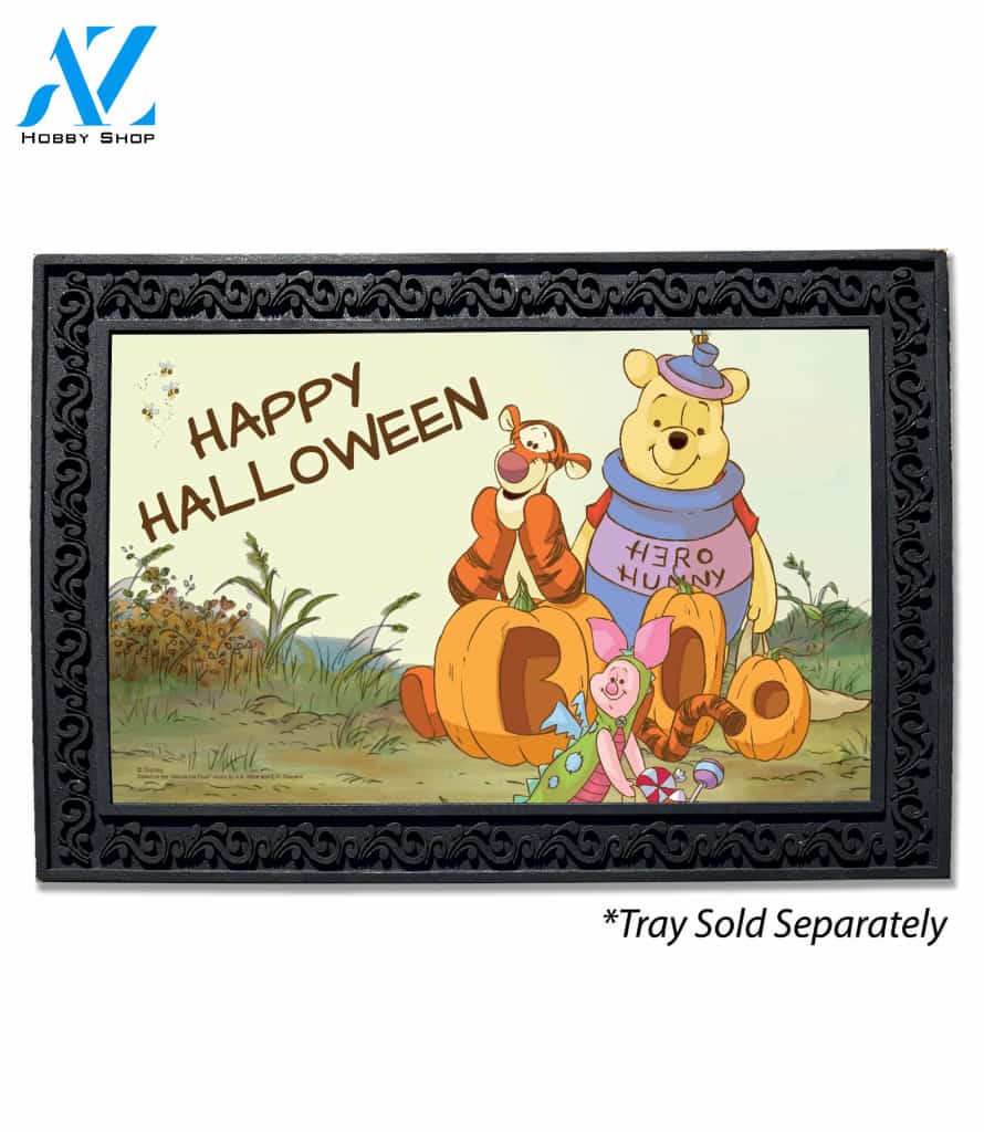 Happy Halloween Pooh Doormat - 18" x 30"