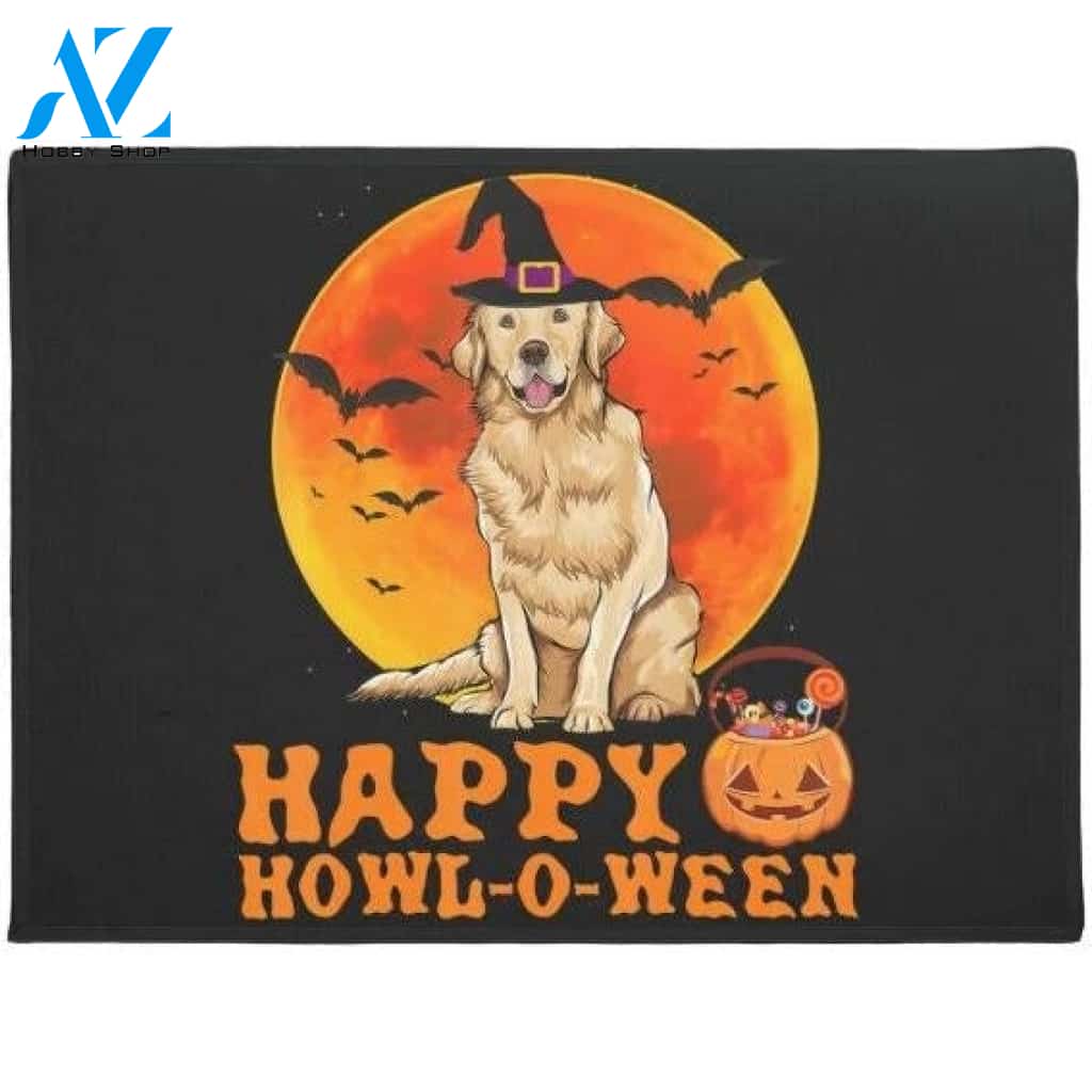 Happy Halloween Retriever Dog Pumpkin Doormat Welcome Mat Housewarming Gift Home Decor Funny Doormat Gift Idea For Dog Lovers
