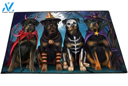 Happy Halloween Rottweiler Dog Doormat Welcome Mat Housewarming Gift Home Decor Funny Doormat Gift For Dog Lovers Gift For Friend
