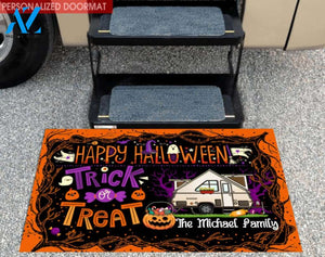 Happy Halloween Trick Or Treat Camping - Personalized Doormat