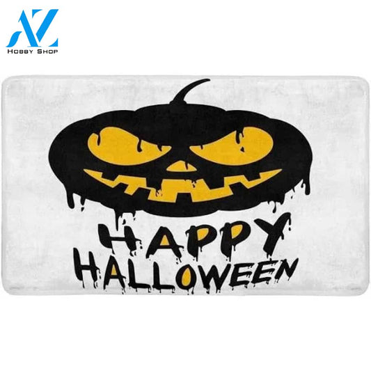 Happy Halloween with Jack O Lantern Pumpkin Halloween Doormat Indoor and Outdoor Mat Entrance Rug Funny Home Decor Closing Gift Gift for Friend Family Gift Idea