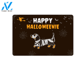 Happy Halloweenie Dachshund Bandage Halloween Funny Indoor And Outdoor Doormat Gift For Dog Lovers Decor Warm House Gift Welcome Mat