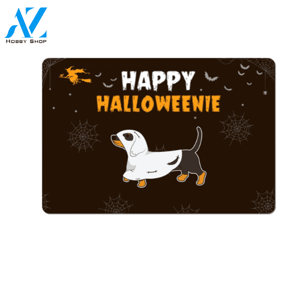 Happy Halloweenie Dachshund Boo Halloween Funny Indoor And Outdoor Doormat Gift For Dog Lovers Decor Warm House Gift Welcome Mat