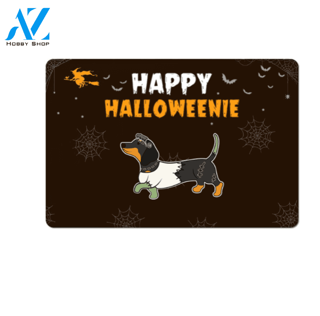 Happy Halloweenie Dachshund Wing Halloween Funny Indoor And Outdoor Doormat Gift For Dog Lovers Decor Warm House Gift Welcome Mat Halloween Decor
