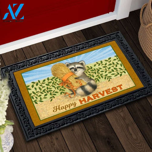 Happy Harvest Racoon Doormat - 18" x 30"