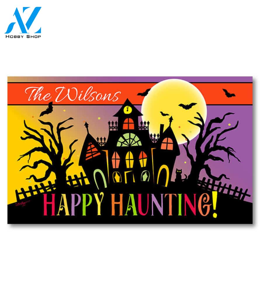 Happy Haunting Personalized Doormat - 18" x 30"