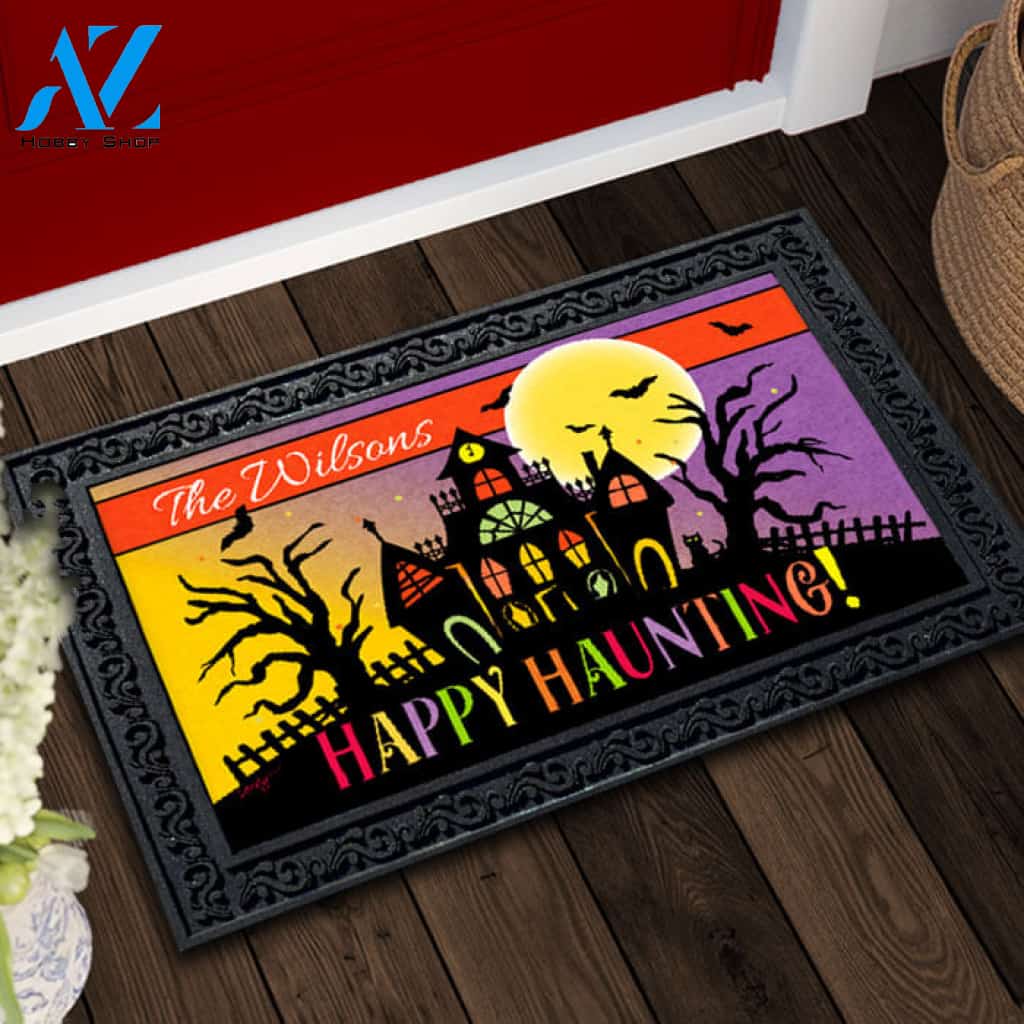 Happy Haunting Personalized Doormat - 18" x 30"