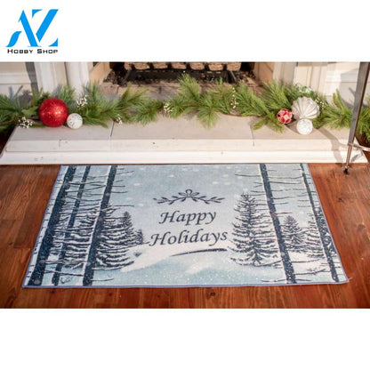 Happy Holiday Christmas Doormat Indoor And Outdoor Mat Entrance Rug Sweet Home Decor Housewarming Gift Gift Friend Family Christmas Holiday
