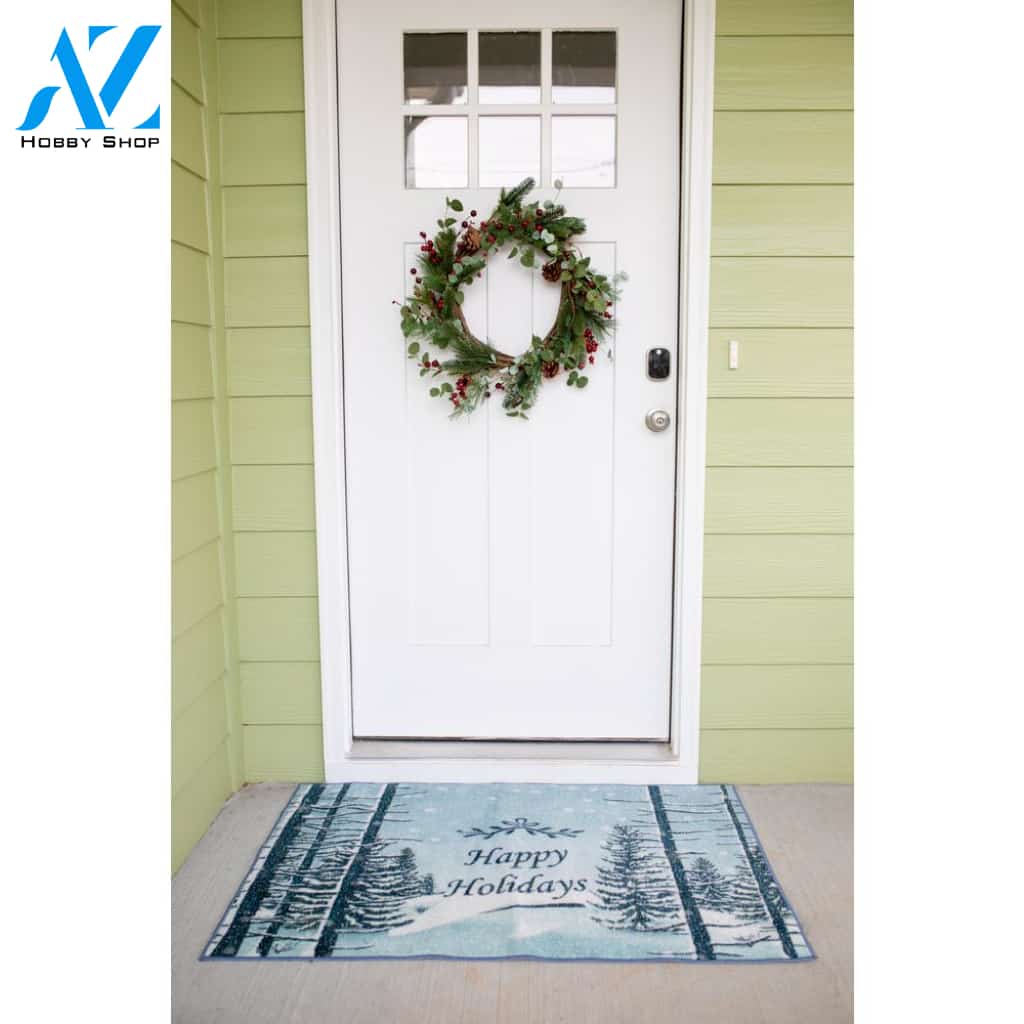 Happy Holiday Christmas Doormat Indoor And Outdoor Mat Entrance Rug Sweet Home Decor Housewarming Gift Gift Friend Family Christmas Holiday
