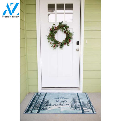 Happy Holiday Christmas Doormat Indoor And Outdoor Mat Entrance Rug Sweet Home Decor Housewarming Gift Gift Friend Family Christmas Holiday