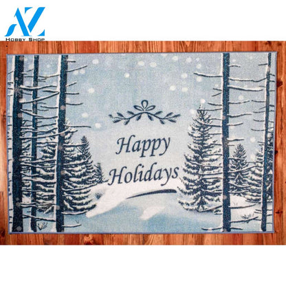 Happy Holiday Christmas Doormat Indoor And Outdoor Mat Entrance Rug Sweet Home Decor Housewarming Gift Gift Friend Family Christmas Holiday