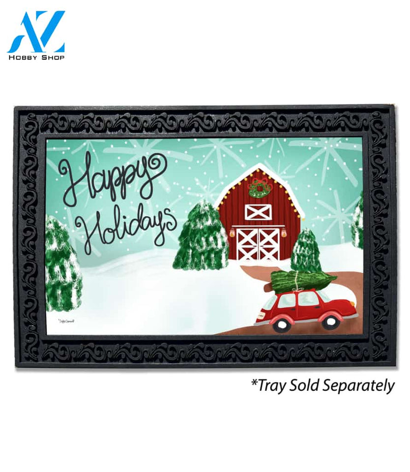 Happy Holidays Barn Doormat - 18" x 30"